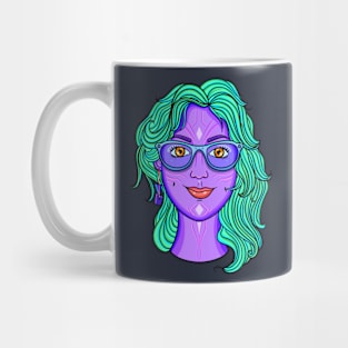 cyberpunk space alien girl Mug